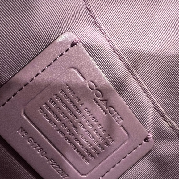 Coach Pebble Leather Carrie Pink Metallic Crossbody Bag - Picture 8 of 16